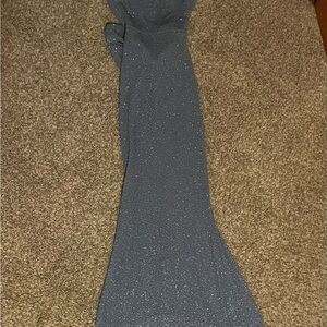 Elegant blue prom/formal dress with beautiful bow in the back